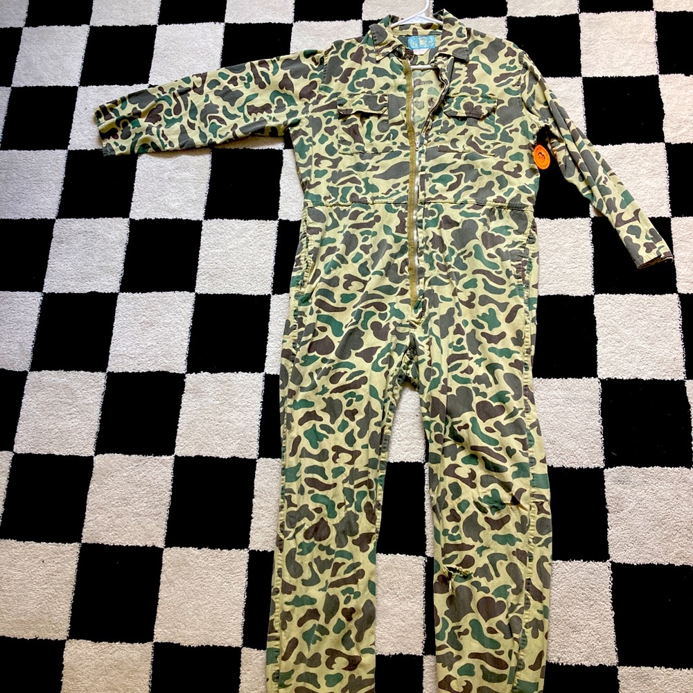 Vintage 60s British Coverall Camo Jumpsuit